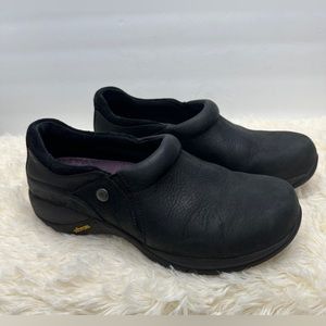 Dansko Patti Leather Milled Nubuck Black Shoes Vibram Waterproof Size 8.5